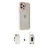 MARSİLYAN™- iPhone 12 Pro Max Kılıf Eksen Doku Prime - Siyah Bilvis Hayalet Cam Ekran Koruyucu + Shine Kamera Lens - GD