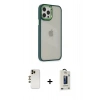 MARSİLYAN™- iPhone 12 Pro Max Kılıf Eksen Doku Prime - Siyah Bilvis Hayalet Cam Ekran Koruyucu + Shine Kamera Lens - GD