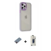MARSİLYAN™- iPhone 12 Pro Max Kılıf Eksen Doku Prime - Siyah Bilvis Hayalet Cam Ekran Koruyucu + Metal Kamera Lens Koruma Cam - KI
