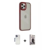 MARSİLYAN™- iPhone 12 Pro Max Kılıf Eksen Doku Prime - Siyah Bilvis Hayalet Cam Ekran Koruyucu + Shine Kamera Lens - LT