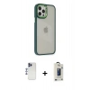 MARSİLYAN™- iPhone 12 Pro Max Kılıf Eksen Doku Prime - Siyah Bilvis Hayalet Cam Ekran Koruyucu + Shine Kamera Lens - LT