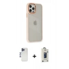 MARSİLYAN™- iPhone 12 Pro Max Kılıf Eksen Doku Prime - Siyah Bilvis Hayalet Cam Ekran Koruyucu + Shine Kamera Lens - LT