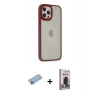 MARSİLYAN™- iPhone 12 Pro Max Kılıf Eksen Doku Prime - Siyah Bilvis Hayalet Cam Ekran Koruyucu + Shine Kamera Lens Koruma Cam - MI