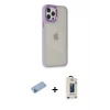 MARSİLYAN™- iPhone 12 Pro Max Kılıf Eksen Doku Prime - Siyah Bilvis Hayalet Cam Ekran Koruyucu + Shine Kamera Lens Koruma Cam - MI