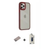 MARSİLYAN™- iPhone 12 Pro Max Kılıf Eksen Doku Prime - Siyah Bilvis Hayalet Cam Ekran Koruyucu + Sierra Blue Shine Kamera Lens Koruma Cam
