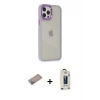MARSİLYAN™- iPhone 12 Pro Max Kılıf Eksen Doku Prime - Siyah Bilvis Hayalet Cam Ekran Koruyucu + Sierra Blue Shine Kamera Lens Koruma Cam