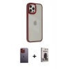 MARSİLYAN™- iPhone 12 Pro Max Kılıf Eksen Doku Prime - Siyah Bilvis Hayalet Cam Ekran Koruyucu + Neon Fosforlu Kamera Lens - TU