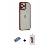 MARSİLYAN™- iPhone 12 Pro Max Kılıf Eksen Doku Prime - Siyah Joko 5D Cam + Gold Shine Kamera Lens Koruma Cam