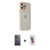 MARSİLYAN™- iPhone 12 Pro Max Kılıf Eksen Doku Prime - Siyah Joko 5D Cam + Neon Fosforlu Kamera Lens - YL