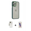 MARSİLYAN™- iPhone 12 Pro Max Kılıf Eksen Doku Prime - Siyah Joko 5D Cam + Shine Kamera Lens - GD