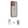 MARSİLYAN™- iPhone 12 Pro Max Kılıf Eksen Doku Prime - Siyah Joko 5D Cam + Shine Kamera Lens - GD