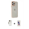 MARSİLYAN™- iPhone 12 Pro Max Kılıf Eksen Doku Prime - Siyah Joko 5D Cam + Shine Kamera Lens - GD
