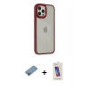 MARSİLYAN™- iPhone 12 Pro Max Kılıf Eksen Doku Prime - Siyah Joko 5D Cam + Shine Kamera Lens Koruma Cam - GI
