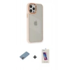 MARSİLYAN™- iPhone 12 Pro Max Kılıf Eksen Doku Prime - Siyah Joko 5D Cam + Shine Kamera Lens Koruma Cam - GI