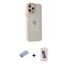 MARSİLYAN™- iPhone 12 Pro Max Kılıf Eksen Doku Prime - Siyah Joko 5D Cam + Shine Kamera Lens Koruma Cam - MI