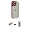 MARSİLYAN™- iPhone 12 Pro Max Kılıf Eksen Doku Prime - Siyah Joko 5D Cam + Shine Kamera Lens Koruma Cam - SABE