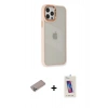 MARSİLYAN™- iPhone 12 Pro Max Kılıf Eksen Doku Prime - Siyah Joko 5D Cam + Shine Kamera Lens Koruma Cam - SABE