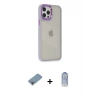 MARSİLYAN™- iPhone 12 Pro Max Kılıf Eksen Doku Prime - Siyah Joko Magic 5D Cam + Shine Kamera Lens Koruma Cam - GI