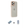 MARSİLYAN™- iPhone 12 Pro Max Kılıf Eksen Doku Prime - Siyah Joko Magic 5D Cam + Shine Kamera Lens Koruma Cam - GI