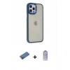 MARSİLYAN™- iPhone 12 Pro Max Kılıf Eksen Doku Prime - Siyah Joko Magic 5D Cam + Gold Shine Kamera Lens Koruma Cam