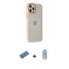 MARSİLYAN™- iPhone 12 Pro Max Kılıf Eksen Doku Prime - Siyah Joko Magic 5D Cam + Gold Shine Kamera Lens Koruma Cam