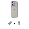 MARSİLYAN™- iPhone 12 Pro Max Kılıf Eksen Doku Prime - Siyah Joko Magic 5D Cam + Shine Kamera Lens Koruma Cam - GS