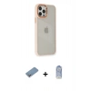MARSİLYAN™- iPhone 12 Pro Max Kılıf Eksen Doku Prime - Siyah Joko Magic 5D Cam + Shine Kamera Lens Koruma Cam - GS