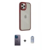 MARSİLYAN™- iPhone 12 Pro Max Kılıf Eksen Doku Prime - Siyah Joko Magic 5D Cam + Neon Fosforlu Kamera Lens - MI