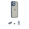 MARSİLYAN™- iPhone 12 Pro Max Kılıf Eksen Doku Prime - Siyah Joko Magic 5D Cam + Renkli Kamera Lens Koruma Cam - MI