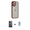 MARSİLYAN™- iPhone 12 Pro Max Kılıf Eksen Doku Prime - Siyah Joko Magic 5D Cam + Neon Fosforlu Kamera Lens - YL