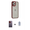 MARSİLYAN™- iPhone 12 Pro Max Kılıf Eksen Doku Prime - Siyah Joko Magic 5D Cam + Neon Fosforlu Kamera Lens - TU
