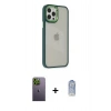 MARSİLYAN™- iPhone 12 Pro Max Kılıf Eksen Doku Prime - Siyah Joko Magic 5D Cam + Neon Fosforlu Kamera Lens - YL