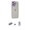 MARSİLYAN™- iPhone 12 Pro Max Kılıf Eksen Doku Prime - Siyah Joko Magic 5D Cam + Renkli Kamera Lens Koruma Cam - TU
