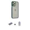 MARSİLYAN™- iPhone 12 Pro Max Kılıf Eksen Doku Prime - Siyah Joko Magic 5D Cam + Renkli Kamera Lens Koruma Cam - SI