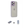 MARSİLYAN™- iPhone 12 Pro Max Kılıf Eksen Doku Prime - Siyah Joko Magic 5D Cam + Renkli Kamera Lens Koruma Cam - SI