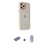 MARSİLYAN™- iPhone 12 Pro Max Kılıf Eksen Doku Prime - Siyah Joko Magic 5D Cam + Renkli Kamera Lens Koruma Cam - PE