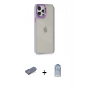 MARSİLYAN™- iPhone 12 Pro Max Kılıf Eksen Doku Prime - Siyah Joko Magic 5D Cam + Renkli Kamera Lens Koruma Cam - PE