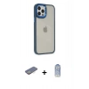 MARSİLYAN™- iPhone 12 Pro Max Kılıf Eksen Doku Prime - Siyah Joko Magic 5D Cam + Renkli Kamera Lens Koruma Cam - SI