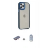 MARSİLYAN™- iPhone 12 Pro Max Kılıf Eksen Doku Prime - Siyah Joko Magic 5D Cam + Renkli Kamera Lens Koruma Cam - TU