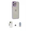 MARSİLYAN™- iPhone 12 Pro Max Kılıf Eksen Doku Prime - Siyah Joko Magic 5D Cam + Shine Kamera Lens - GD