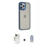 MARSİLYAN™- iPhone 12 Pro Max Kılıf Eksen Doku Prime - Siyah Joko Magic 5D Cam + Shine Kamera Lens - GD
