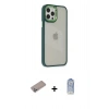 MARSİLYAN™- iPhone 12 Pro Max Kılıf Eksen Doku Prime - Siyah Joko Magic 5D Cam + Shine Kamera Lens Koruma Cam - SABE