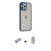 MARSİLYAN™- iPhone 12 Pro Max Kılıf Eksen Doku Prime - Siyah Joko Magic 5D Cam + Shine Kamera Lens Koruma Cam - MI