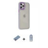 MARSİLYAN™- iPhone 12 Pro Max Kılıf Eksen Doku Prime - Siyah Joko Magic 5D Cam + Shine Kamera Lens Koruma Cam - PE