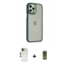 MARSİLYAN™- iPhone 12 Pro Max Kılıf Eksen Doku Prime - Siyah Joko Magic 5D Hayalet Cam + Gold Shine Kamera Lens
