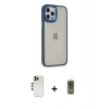 MARSİLYAN™- iPhone 12 Pro Max Kılıf Eksen Doku Prime - Siyah Joko Magic 5D Hayalet Cam + Gold Shine Kamera Lens