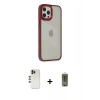 MARSİLYAN™- iPhone 12 Pro Max Kılıf Eksen Doku Prime - Siyah Joko Magic 5D Hayalet Cam + Gold Shine Kamera Lens