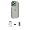 MARSİLYAN™- iPhone 12 Pro Max Kılıf Eksen Doku Prime - Siyah Joko Magic 5D Hayalet Cam + Shine Kamera Lens - LT