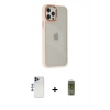 MARSİLYAN™- iPhone 12 Pro Max Kılıf Eksen Doku Prime - Siyah Joko Magic 5D Hayalet Cam + Shine Kamera Lens - LT