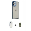 MARSİLYAN™- iPhone 12 Pro Max Kılıf Eksen Doku Prime - Siyah Joko Magic 5D Hayalet Cam + Shine Kamera Lens - LT